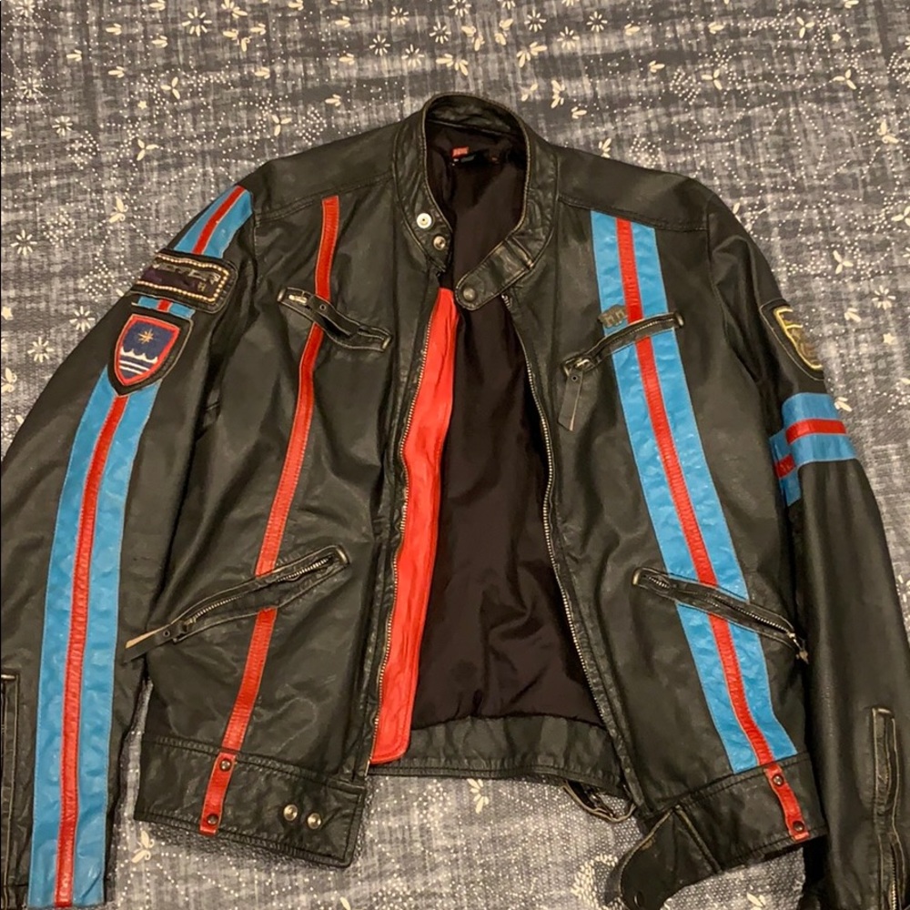 Vintage leather Biker Diesel Jacket
